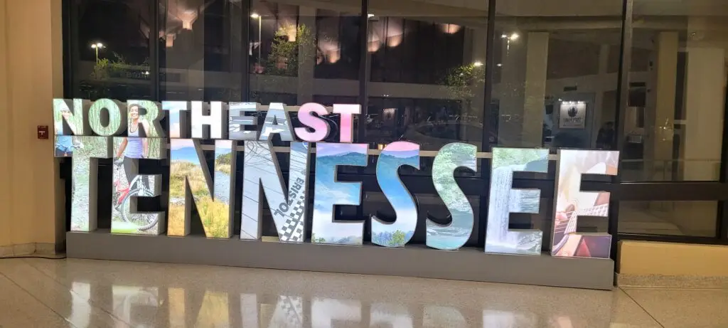 Cutout letters saying Northeast Tennessee